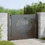 vidaXL Tuinpoort met slot Zwart 105 x 100 cm Poedercoated, Tuin en Terras, Verzenden, Nieuw
