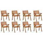 vidaXL Tuinstoelen 8 st massief acaciahout, Tuin en Terras, Tuinstoelen, Verzenden, Nieuw