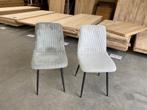 Eetkamerstoel ribbed stof, twee kleuren (nieuw, outlet), Huis en Inrichting, Stoelen, Nieuw, Stof