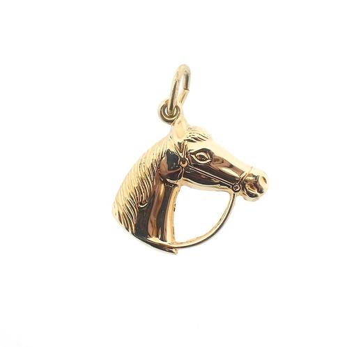 Gouden hanger van een paard (kettinghanger, gouden paard), Handtassen en Accessoires, Bedels, Gebruikt, Overige merken, Goud, Ophalen of Verzenden