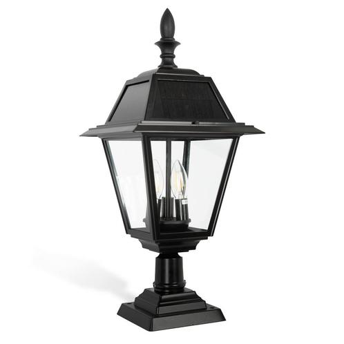 Buitenverlichting zonne-energie Vincenzo Solar Sokkellamp Zw, Tuin en Terras, Buitenverlichting, Verzenden
