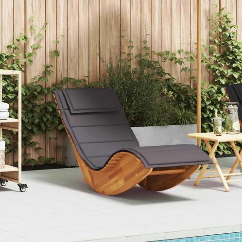 vidaXL Ligbed schommelend met kussen massief acaciahout, Tuin en Terras, Ligbedden, Nieuw, Verzenden