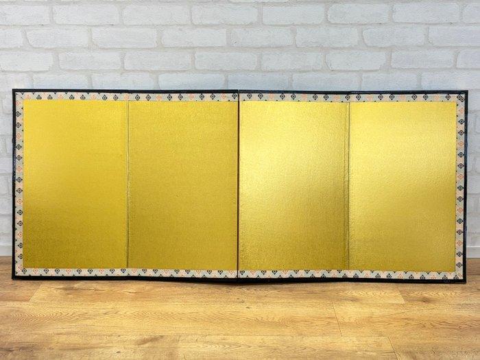 Kamerscherm - Hout, Zijde, Textiel, Papier, Koper - Japan -, Antiek en Kunst, Antiek | Overige Antiek