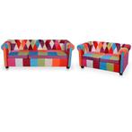 vidaXL Ensemble de canapés Chesterfield 2 pcs tissu