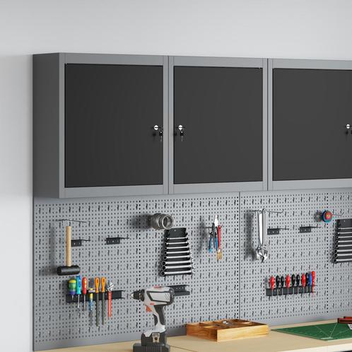 vidaXL Gereedschapskast Muurmontage Zwart 50x20x55 cm Staal, Doe-het-zelf en Bouw, Gereedschapskisten, Nieuw, Verzenden