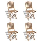 vidaXL Tuinstoelen inklapbaar 4 st bamboe, Tuin en Terras, Verzenden, Nieuw