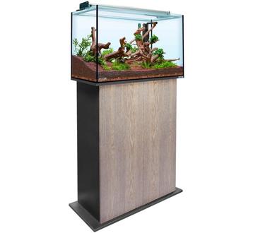 Aquatank 82x40x50cm aquarium + meubel silver oak, Ophalen of Verzenden, Leeg aquarium