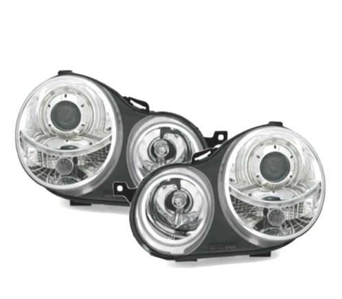 PHARES POUR VOLKSWAGEN VW POLO 9N 01-05 ANGEL EYES FOND CHRO, Auto-onderdelen, Verlichting, Verzenden