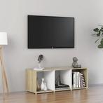 vidaXL Meuble TV blanc et chêne sonoma 107x35x37 cm bois, Verzenden