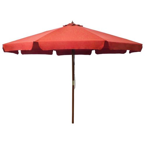 vidaXL Parasol met houten paal 330 cm terracottakleurig, Tuin en Terras, Parasols, Nieuw, Verzenden