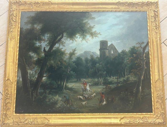 Scuola inglese (XVIII-XIX) - Caccia Alla Volpe, Antiek en Kunst, Kunst | Schilderijen | Klassiek