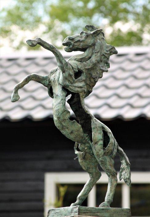 Beeld, horse - 66 cm - bronze marble, Antiek en Kunst, Curiosa en Brocante