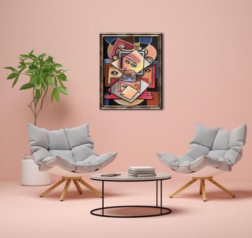 Don Kosta - Mirror faces, Antiek en Kunst, Kunst | Schilderijen | Modern