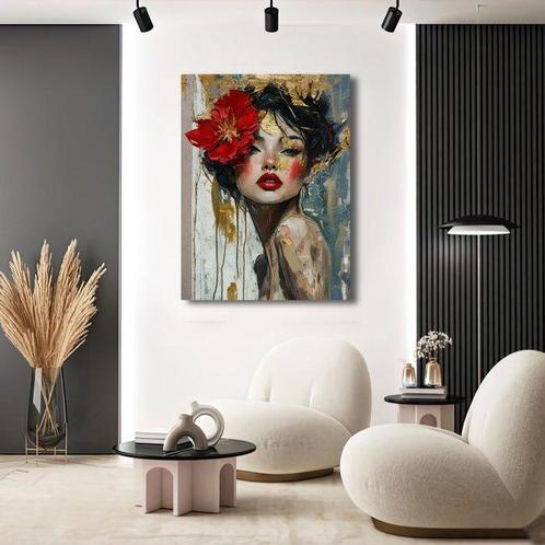 Canvas Fit - Alberto Ricardo - Flor Escarlata: Musa del Oro, Huis en Inrichting, Overige Huis en Inrichting