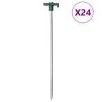 vidaXL Tentharingen 24 st 7 mm 25 cm gegalvaniseerd staal, Verzenden, Nieuw