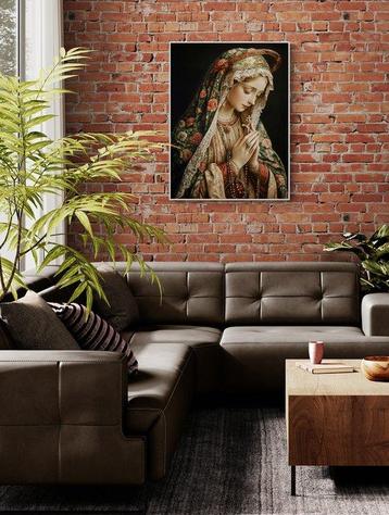CARCANVAS_IT - Sicilian Madonna praying with rosario - 65 x