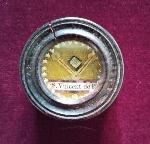 Reliekhouder - Hout - Textiel - Glas - 1850-1900 - Heilige, Antiek en Kunst, Kunst | Niet-Westerse kunst