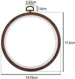 Brocante houten borduurring rond met stelschroef 17 cm per, Hobby en Vrije tijd, Nieuw