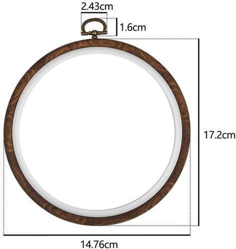 Brocante houten borduurring rond met stelschroef 17 cm per, Hobby en Vrije tijd, Knutselen, Nieuw
