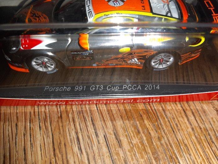 Spark 1:43 - Modelauto - Porsche 991 GT3 Cup PCCA 2014 Tan, Hobby en Vrije tijd, Modelauto's | 1:5 tot 1:12