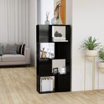 vidaXL Boekenkast/kamerscherm 60x24x124,5 cm hoogglans zwart, Verzenden, Nieuw
