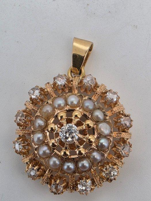 Pendentif - 18 carats Or rose Diamant (Naturelle) - Perle, Bijoux, Sacs & Beauté, Bijoux anciens