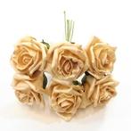 Foam roos princess kleurvast pearl goud 6 cm. bundel