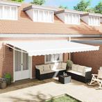 vidaXL Inklapbare Luifel Wit 500 × 300 cm Stof en Metaal, Tuin en Terras, Verzenden, Nieuw