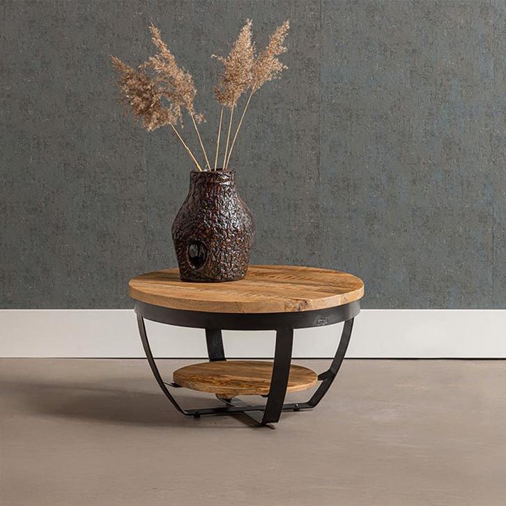 Salontafel Mangohout Rond Maeve 65 cm, Maison & Meubles, Tables | Tables de salon, Envoi
