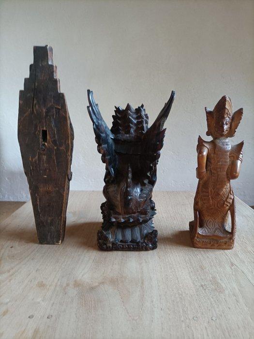 3 Beelden - Bali & Batak - Indonesië (Zonder Minimumprijs), Antiek en Kunst, Kunst | Niet-Westerse kunst
