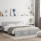 vidaXL Bedframe met hoofdeinde betongrijs 200x200 cm, Verzenden, Nieuw