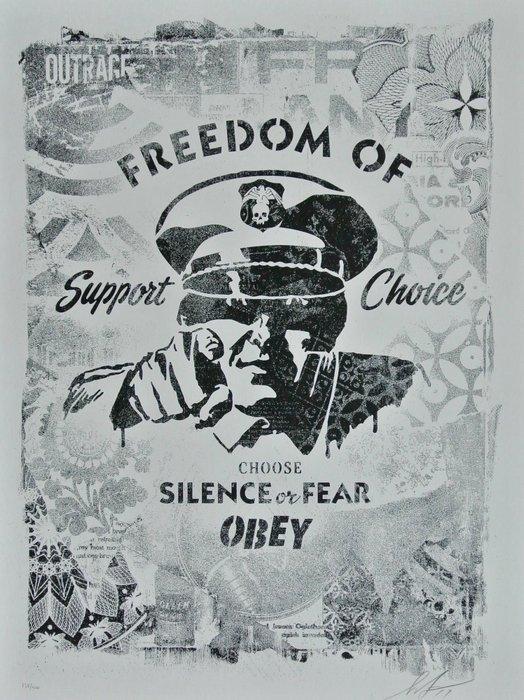 Shepard Fairey (OBEY) (1970) - Freedom of Choice Stencil +, Antiek en Kunst, Kunst | Designobjecten