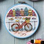 Amsterdamse Fiets Borduurset 18CT op Wit Borduurstof, Verzamelen, Overige Verzamelen, Verzenden, Nieuw