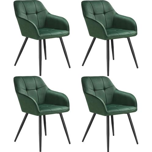 tectake Eetkamerstoel Marilyn, fluweeloptiek, gestikt patroo, Huis en Inrichting, Stoelen, Verzenden