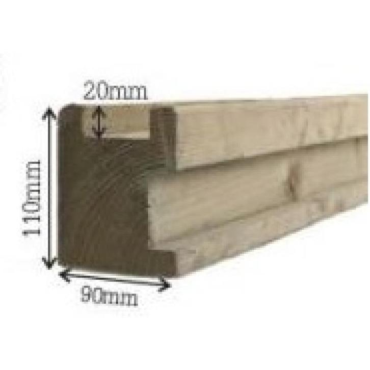 Houten gleufpaal voor tuinscherm - hoekpaal - h270 90mm x, Tuin en Terras, Tuinschermen, Nieuw