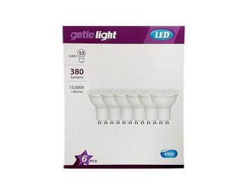Veiling - 10x Energetic LED-spot GU10 4,8W 4000K 6-PACK beschikbaar voor biedingen