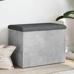 vidaXL Opbergbankje 62x42x45 cm bewerkt hout betongrijs, Verzenden, Nieuw