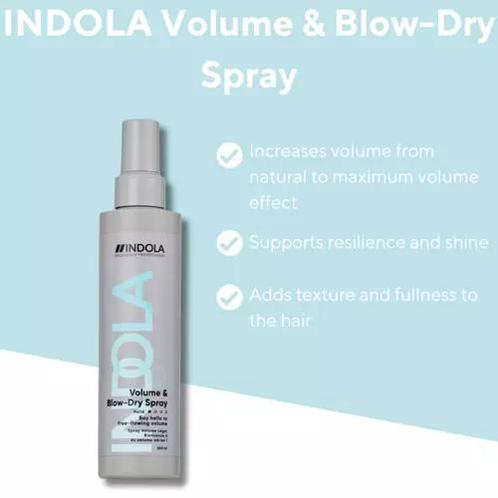 Indola Volume &amp; Blow-Dry Spray (Texturizing Spray), Handtassen en Accessoires, Uiterlijk | Haarverzorging, Nieuw, Verzenden