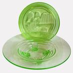 Glasfabriek Leerdam - A.D. Copier - Schaal (2) - Uranium, Antiek en Kunst, Antiek | Glaswerk en Kristal