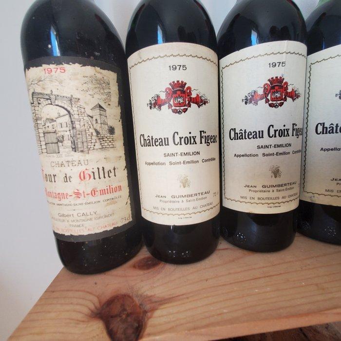 1975 1x Château Tour de Gillet - 4x Chateau Croix Figeac -, Verzamelen, Wijnen