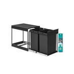 Afvalemmer uittrekbaar - 2x20L | Zwart - Retour deal | 40%, Huis en Inrichting, 20 tot 30 liter, Verzenden, Nieuw, Metaal