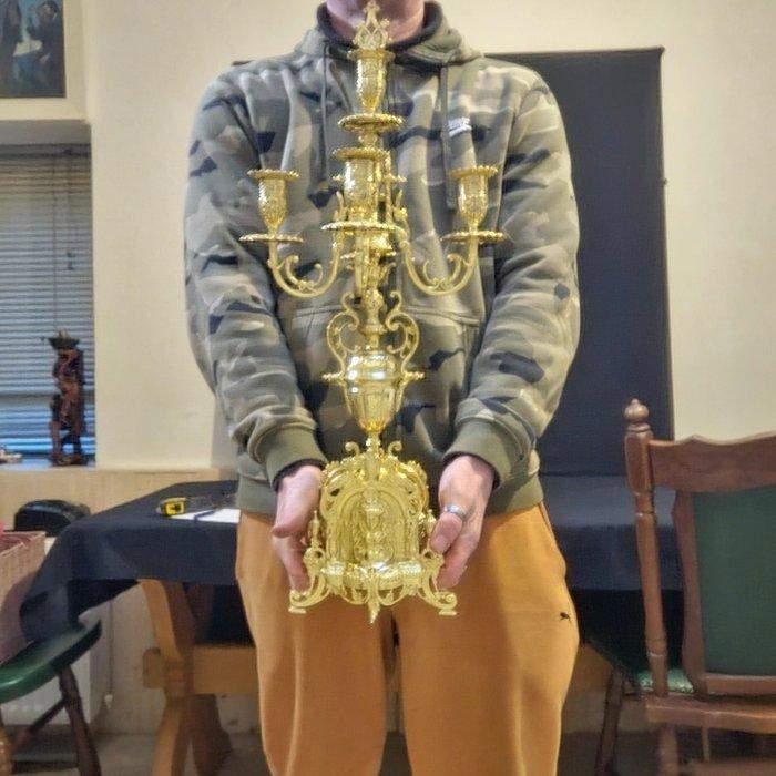 Kaarsenhouder (2) - Verguld brons - Gepolijst, Antiek en Kunst, Antiek | Klokken