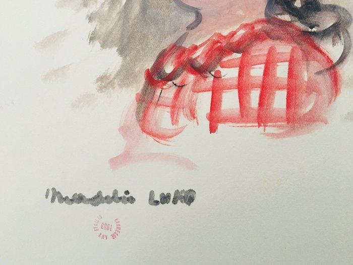 Madeleine Luka (1894-1989) - Le chapeau à plume - Gouache, Antiquités & Art, Art | Peinture | Moderne