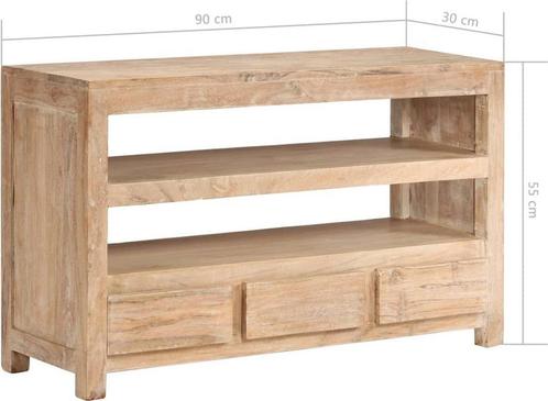vidaXL Tv-meubel 90x30x55cm massief acaciahout lichtbruin, Audio, Tv en Foto, Overige Audio, Tv en Foto, Nieuw, Verzenden
