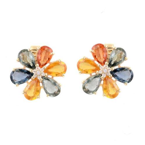 Boucles doreilles - 14 carats Or jaune -  5.82ct. tw., Handtassen en Accessoires, Oorbellen