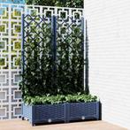 vidaXL Plantenbak met trellis blauwgrijs 80x40x121,5 cm PP, Verzenden, Nieuw