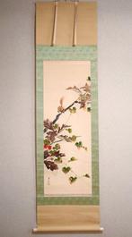 Feuilles dautomne et écureuil - rouleau suspendu - Peint à