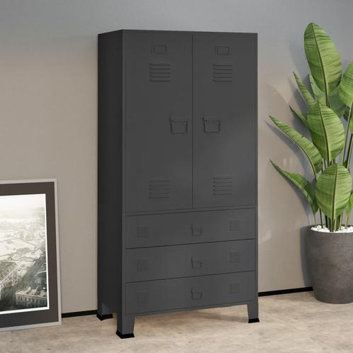 vidaXL Kledingkast industrieel 90x50x180 cm metaal, Huis en Inrichting, Kasten | Kleerkasten, Nieuw, Verzenden