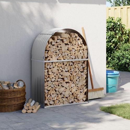 vidaXL Haardhoutopslag 80x45x120 cm gegalvaniseerd staal, Tuin en Terras, Brandhout, Verzenden