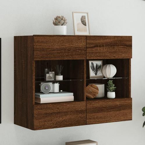 vidaXL Tv-wandmeubel met LED 78,5x30x60,5 cm bruin, Huis en Inrichting, Kasten |Televisiemeubels, Nieuw, Verzenden